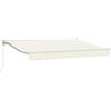 LKJephalotrop Tenda da sole retrattile manuale, crema, 3 x 2,5 m, con braccio articolato, con manovella, semicassetta, protezione solare per terrazza, giardino e balcone, telaio bianco