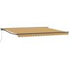 LKJephalotrop Tenda da sole retrattile manuale, giallo, grigio, bianco, 4,5 x 3,5 m, con braccio articolato, con manovella, tenda a mezza cassetta, per terrazza, balcone e giardino, telaio antracite