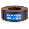 DOJA Barcelona Bordo Giardino Flessibile DOJA Barcelona - 8cm x 10m - Marrone - Effetto Legno Alta Flessibilità, Facilmente Tagliabile, Bordatura per Giardino Plastica Versatile, Aiuole, Prati, Cordolo Modulabile