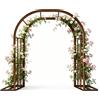 Moubhjd Arco da Giardino,Arco in Metallo Marrone 220x230cm Modello con base