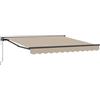 LKJephalotrop Tenda da sole retrattile con braccio articolato, 300 x 250 cm, beige, semicassetta, con manovella e telecomando, telaio in alluminio, per terrazza, giardino e balcone