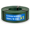 DOJA Barcelona Bordo Giardino Flessibile DOJA Barcelona - 8cm x 10m - Verde - Effetto Legno Alta Flessibilità, Facilmente Tagliabile, Bordatura per Giardino Plastica Versatile, Aiuole, Prati, Cordolo Modulabile