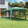 ZQQLVOO Tenda per feste con 10 pareti laterali in rete, verde, 3 x 12 m, gazebo in HDPE con telaio in ferro, tetto impermeabile per eventi all'aperto, protezione solare, protezione dagli insetti, struttura