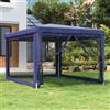 ZQQLVOO Gazebo per feste, 3 x 4 m, con 4 pareti laterali in rete, in polietilene ad alta densità, impermeabile, telaio in ferro, per eventi all'aperto, protezione solare, ventilazione, protezione dagli