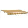 LKJephalotrop Tenda da sole elettrica retrattile, 3 x 2,5 m, con braccio articolato, con telecomando e manovella, semicassetta, tenda da terrazza, per giardino e balcone, giallo, grigio, bianco