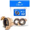 DOJA Barcelona Raccordo Rapido Sistema Geka Ottone Femmina - Pack 2-1/2 - Connettore per Tubo Giardino, Chiusura Sicura, Resistente, Compatibile Sistema GEKA, Adattatore Flusso Acqua