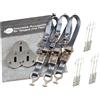 Osculati Cinghie di Fissaggio a Cricchetto con Aggancio Rapido Recessato Rapid Marine - Kit 3 piastre Flush + 3 cinghie a cricchetto grigie 25 mm