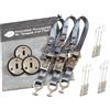 Osculati Cinghie di Fissaggio a Cricchetto con Aggancio Rapido Recessato Rapid Marine - Kit 3 piastre Low Profile + 3 cinghie a cricchetto grigie 25 mm