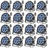 ZonQoonz 16PCS Par LED RGBW Batteria Ricaricabile, 12 LED Luci da Palco con Funzione di Temporizzazione e 7 Modalità Illuminazione Palco per Matrimoni Bar DJ Discoteca Halloween Natale Esterne