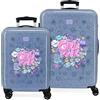 Movom Power Girl Set di valigie blu 55/65 cm rigido 5,6 kg Chiusura a combinazione laterale ABS 5,6 kg 91L Bagaglio a mano, blu, Taglia unica, Set di valigie