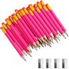 REBECCAHOWARD Set di 48 mini matite in legno HB con gomma e 4 coltelli, matita ergonomica, piccole matite compatte, gomma da cancellare corta, per eventi di golf