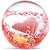 EUSTUMA Fermacarte a forma di cuore rosso in vetro soffiato a mano, ideale come regalo di compleanno, decorazione per la casa da collezione, per gli amanti della decorazione dell'ufficio.