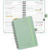POPRUN Agenda 2027 Piccola Spirale 15,6 x 10 cm, Copertina Morbida | Gen.2027 - Dic.2027, Agenda 2027 Tascabile con Righello in Plastica, Pelle Vegana, Carta Spessa da 100 GSM(Grigio verde)