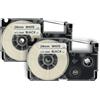 vhbw 2x Cassetta nastro compatibile con Casio KL-8200, KL-8100, KL-200E, KL-7400, KL-820, CW-L300 etichettatrice 8m x 24 mm nero su bianco