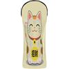 GuoChe Copertura da golf in pelle PU con targhetta numerica per driver Fairway legno ibrido Mini Maneki-Neko gatto portafortuna giapponese portafortuna