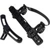 RichVibe PA66+GF per bici per borsa laterale Kit di ferramenta Gancio Fibbia Staffa di Montaggio Borsa Laterale Parti Superiore e Inferiore 8 Punti Regolabili Nero Lunghezza 266mm