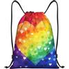 SMAZDFXX Zaino con coulisse Borsa da palestra sportiva colorata Arcobaleno Amore Cuore Borse con coulisse per palestra Sport Yoga Viaggio Piccolo