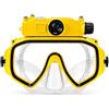 Denash Occhialini da Sub con Fotocamera, Maschera per Snorkeling | Fotografia Subacquea 2K, Obiettivo Grandangolare FOV da 100°, Supporto profondità 15 M, Stabilizzazione Dell'immagine con