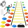UBBOY Kit Allenamento Calcio, Scala Agilità 6m con Paracadute Resistenza