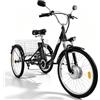 MUXIN M300 triciclo elettrico per adulti con motore brushless da 250W, batteria rimovibile da 36V18Ah/22.5Ah triciclo elettrico ideale per gli anziani che si spostano in citt (Batteria da 36 V 22.5Ah)
