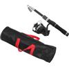 Totority Combo Canna e Bobina Telescopica Mini in Fibra di Vetro Nera | Spinning Reel Incluso, Portatile e Regolabile, per Backpacking e Backyard