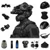 cuguoe Set casco FAST PJ con cuffia, luce, supporto e prop