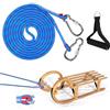 Elqubkan Corda per slitta con moschettone, spessa corda per slitta, diametro 10 mm, guida per slitta, 4 m