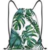 Pidgazdfgv Green Banana Leaves Zaino con coulisse Sport Palestra Sackpack Tasche in rete Resistente all'acqua Sacchetto Della Stringa Donne Uomini, Nero , S, Classico