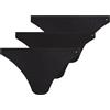 Tommy Hilfiger Donna Slip Taglio Bikini Confezione da 3 a Costine, Multicolore (Black/Black Rib/Black), XS