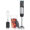 Arendo - Frullatore ad immersione senza fili - 200 Watt - con batteria - acciaio inossidabile - Frullatore ad immersione - Velocità continua - Blocco tasti - Set