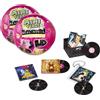MGA's Miniverse Real Music Vinyl Confezione da 2 vinili da collezione - 8 mini vinili riproducibili, casse porta-dischi e portachiavi inclusi, età 8+