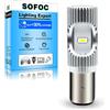 SOFOC S2 BA20D Lampadina LED per Faro Moto/Auto Bianco Freddo 6500K 6V 12V 24V Compatibile con 6-30V AC/DC 2000LM 300% Più Luminosa dell'Alogena Anabbagliante/Abbagliante 2SMD 1pcs