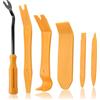 vcsjw Set di 6 attrezzi a leva per auto, per smontaggio auto, rivestimento della porta, attrezzi per auto, cunei decorativi, attrezzi per smontaggio auto, strumento a leva in plastica (giallo)
