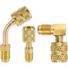 Goktvai 3pz Adattatore R410A per Sistema Mini Split, 5/16 SAE Femmina a 1/4 SAE Maschio Adattatore Porta Ricarica Vuoto Dritto Angolo/ 45°/ 90° per Sistemi Refrigerazione HVAC Condizionatori d'Aria