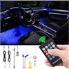 QAUBEN Auto Interno Strip Luces, 2 in 1 Multicolore RGB Auto Ambient Luceing Kit, 3m Fibra ottica EL Neon Tube Luce, Modalità fai da te Musica Sincronizzazione RF Telecomando DC 12V