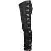 MDM Pantaloni in pelle da motociclista con fibbie in pelle Nubuck nero Nero 38