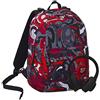Seven Zaino The Double, Rosso, 29 Lt, 2in1 Reversibile, con cuffie Stereo Soft Touch abbinate