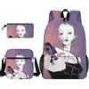 Anjinguang Osaki Nana - Set di 3 zaini con stampa 3D Komatsu Nana con borsa a tracolla e borsa per cancelleria, zaino casual da viaggio 3 in 1, Tipo 7., Taglia unica, Set di zaini per la scuola