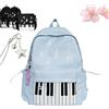 Qosneoun Zaino per pianoforte da donna, zaino a pois, novità giocoso stravagante carino Y2k zaino musicale a pois borsa in nylon, B-blu, 1, Casual