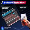 Bymaocar Mixer professionale a 7/8 canali, soundboard Konsole con ingresso per registrazione PC USB Bluetooth Jack per microfono XLR