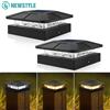 newstyle Luci per cancelli solari per esterni 3 modalità Luce per recinzione Luce per cancelli impermeabile ad energia solare per pali in legno da 4 pollici Giardino esterno