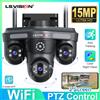 LS VISION 8K 15MP Telecamera IP Tre Obiettivi PTZ WiFi Esterno Impermeabile Auto Tracking PTZ Sicurezza CCTV Video Sorveglianza Cam IP66