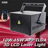Yuer Luce laser RGB da 10 W 15 W DMX512 Bluetooth Android/IOS Controllo animazione 200+ effetti per DJ Bar Disco Party Stage Wedding Event