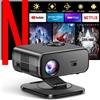 HORLAT 2025 Mini Proiettore Android 4K, Proiettore Full HD 1080P, Video 3D per Home Theater, Correzione Keystone, WiFi 5G, Proiettore Portatile
