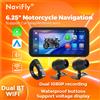 Navifly Touch Screen HD da 6,25 pollici Navigazione moto Wlireless Carplay Android Auto Moto Smart BT WIFI IP67 Impermeabile