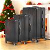 NONE Set di valigie rigide da 3 pezzi, trolley da viaggio, set di valigie da viaggio, set di trolley con lucchetto TSA e 4 ruote, valigia con rotelle, set di valigie, nero (M, L e XL)