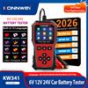KONNWEI 2026 KONNWEI KW341 Tester per Batterie Auto Moto Camion 6V12V 24V con Stampa Dati di Guasto, Test di Tensione di Avviamento, Strumento di Scansione per Ricarica Batterie Auto
