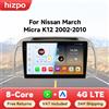 Hizpo Android Auto Autoradio Per Nissan March Micra K12 2002-2010 Navigazione GPS Unità di Testa Stereo Multimediale Wireless Carplay BT