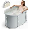 NONE Vasca portatile pieghevole pieghevole per ammollo profondo Vasca da bagno per adulti per bambini Spa Barile Bagno di ghiaccio Terapia calda e fredda Baignoire Pliable Adullte