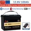 SJY Batteria al litio LiFePO4 da 1280 Wh, 12 V, 100 Ah, con Bluetooth ed equalizzazione attiva, batteria di trazione BMS da 100 A, per impianto solare e sistema di alimentazione per camper/carrelli
